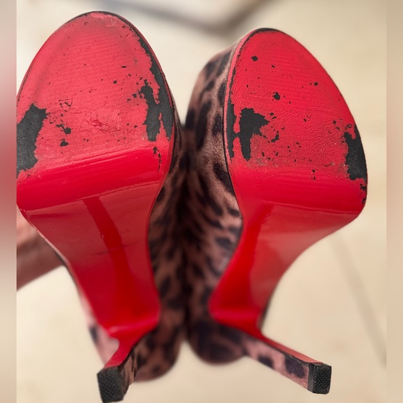 π₯π₯Leopard Print suede Louboutin look platform stilettos size 8π₯π₯ - Picture 6 of 6